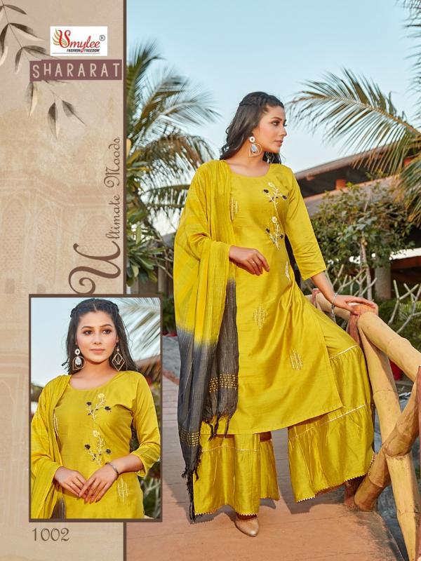 Smylee Shararat Designer Festive Wear Silk Sharara Set